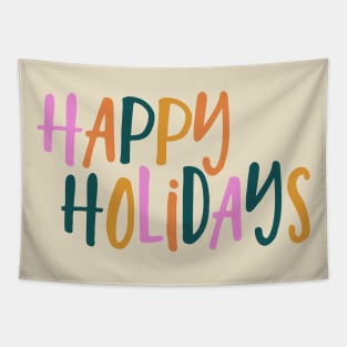 Happy Holidays | Retro Colors Tapestry