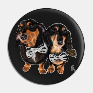 Happy Dachshunds Best Friends Pin