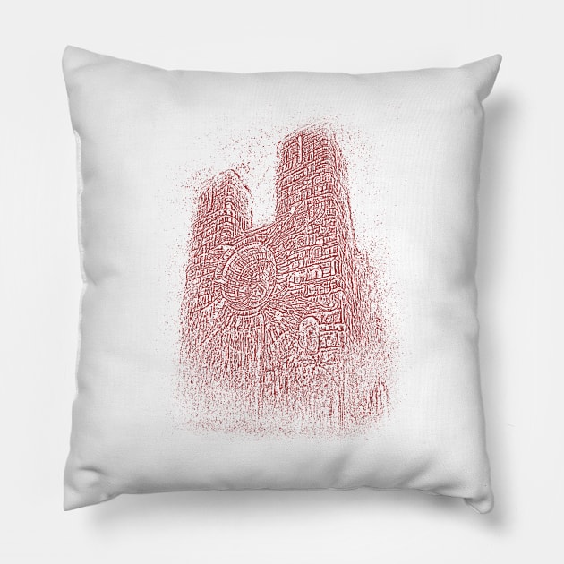 Zdzisław Beksinski Notre Dame Pillow by UniversalPioneer