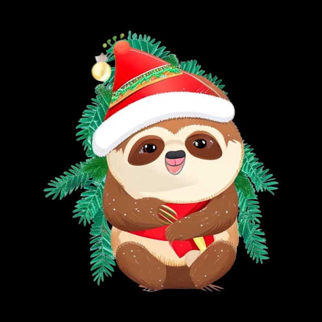 funny santa sloth by halazidan