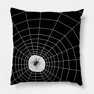 Black Widow Spider Web Pillow