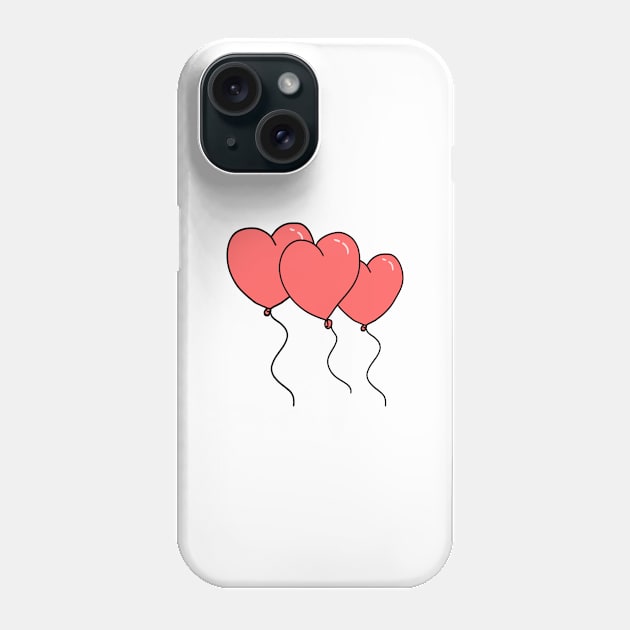 Cute heart-shaped balloons Phone Case by Dresden’s Shoppe 