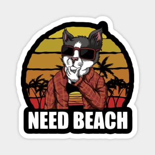 I love cat i need beach design sticker Magnet