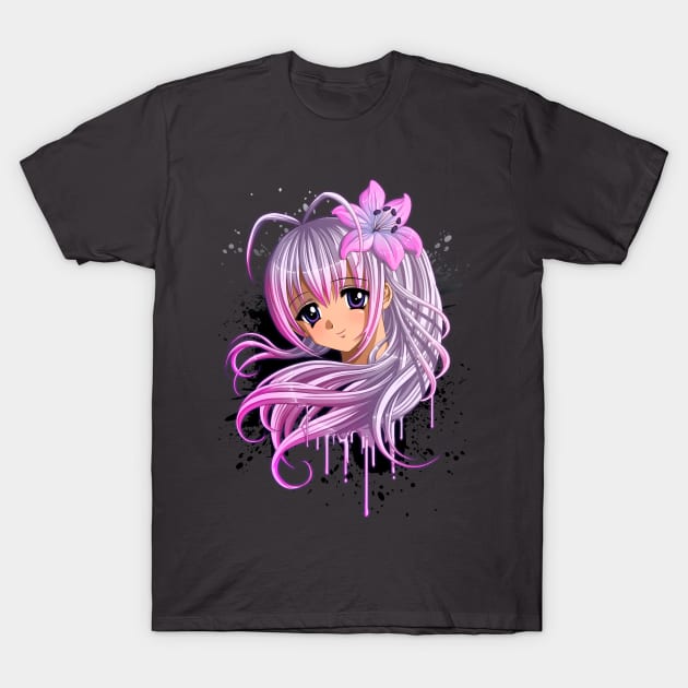 Japanese Oversize Anime Girl T-shirt in White - Usolo Outfitters