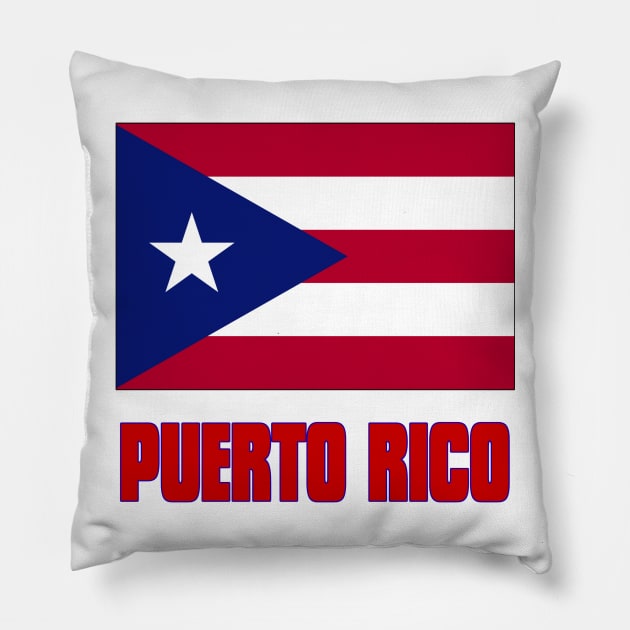 The Pride of Puerto Rico - Puerto Rican Flag and Language Pillow by Naves