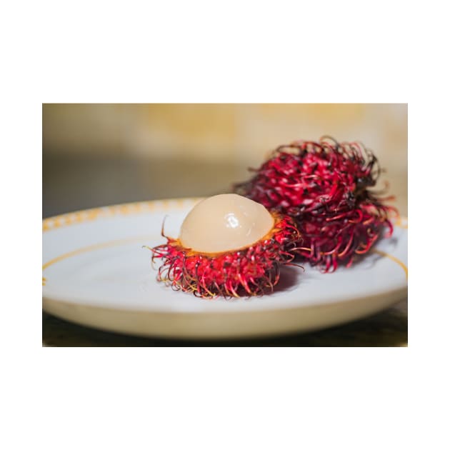 Rambutan cut in half by KensLensDesigns