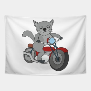 Cat on a motorbike Tapestry