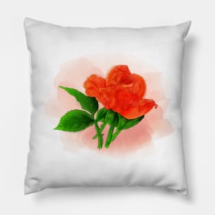 Rose flower in watercolor Pillow