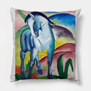 Blue horse art print by Franz Marc. Pillow