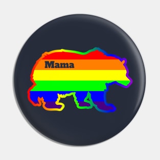 Womens Lesbian Gay Mama Bear LGBT Rainbow Pride Pin