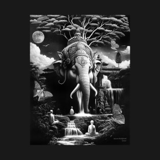 Ganesha Ganapati Elephant God Mantra Temple T-Shirt