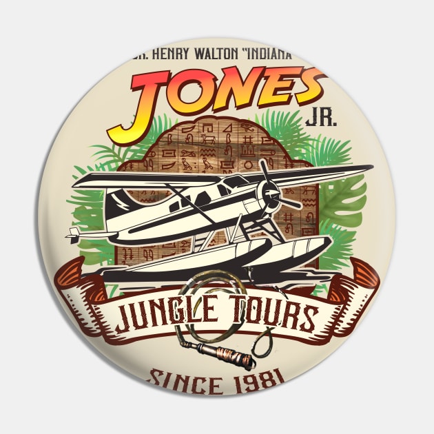 Dr. Jones Jungle Tours Pin by Alema Art