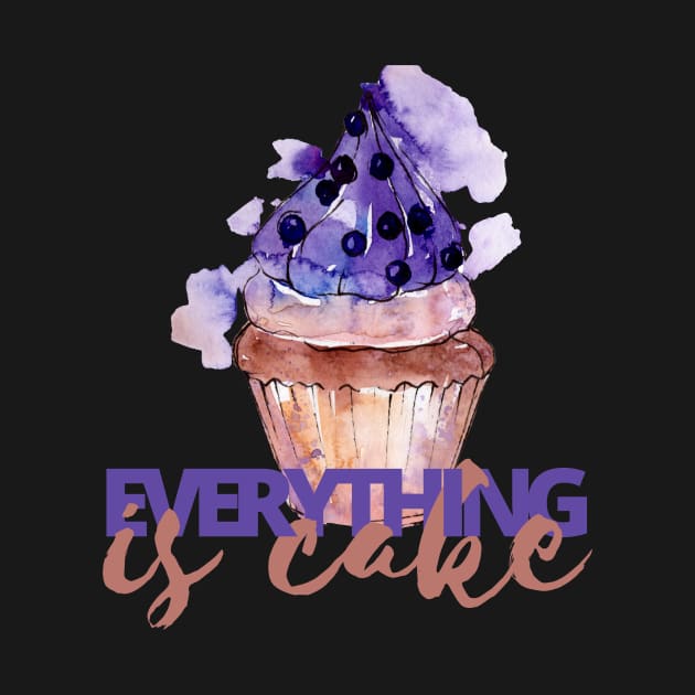 Everything is Cake, Purple and Beige by countrysideflowerwalls