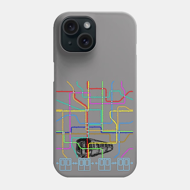 Colorful Subway Map Phone Case by stadia-60-west