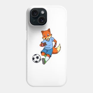 Cartoon fox plays soccer Phone Case