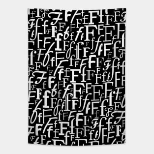 F - Typography (White) Tapestry