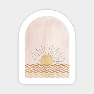 Abstract pixel sunset Magnet