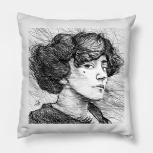 COLETTE pencil portrait Pillow