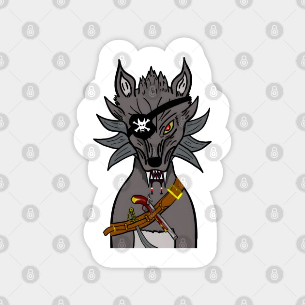 BussyWolves Pirate wolf Magnet by micho2591