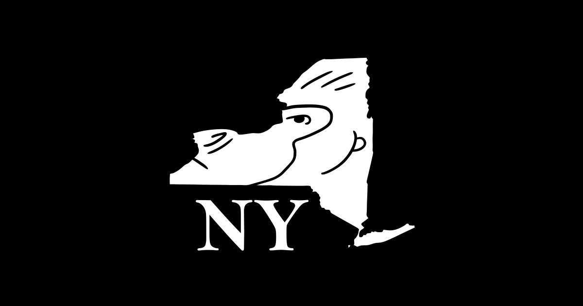 A funny map of New York State New York State Sticker TeePublic