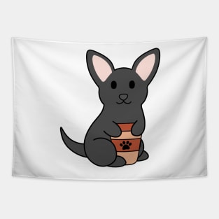 Black Chihuahua Coffee Tapestry