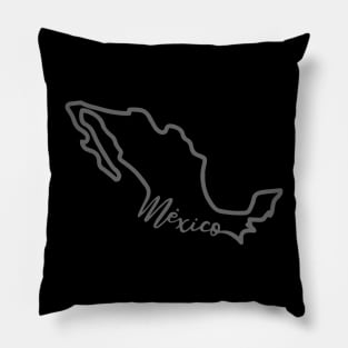 Mexico map line art lettering calligraphy Hispanic heritage pride Pillow