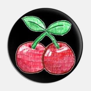 Patchwork Cherries Pin