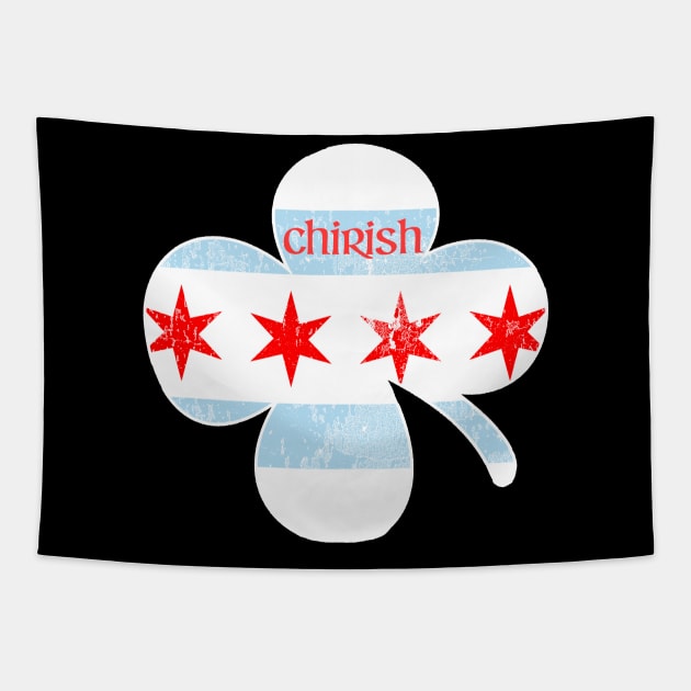 Chicago Flag Shamrock Chirish Irish Tapestry by Momentum