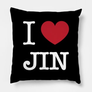 I love BTS jin kim seokjin typography Morcaworks Pillow