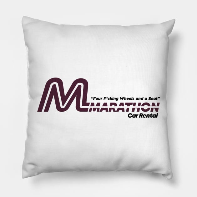 Marathon Car Rental Pillow by Tee Arcade