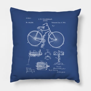 Bicycle Patent - Cycling Art - Blueprint Pillow