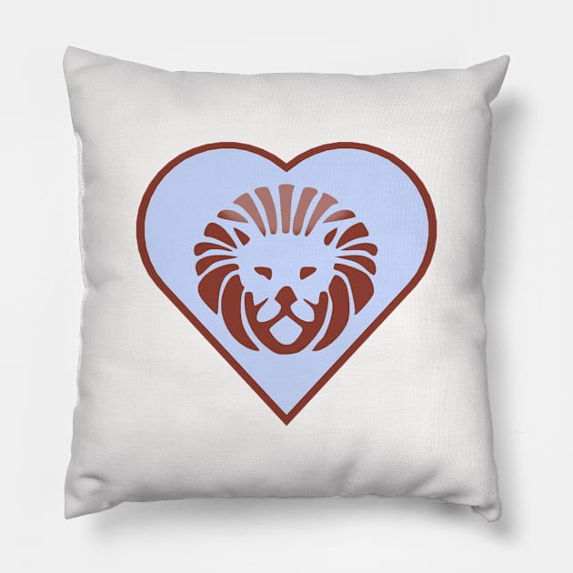 Big Lion Hearted (white ver.) Pillow by YJ PRINTART