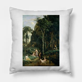 Diana and Actaeon Jean Baptiste Camille Corot Pillow