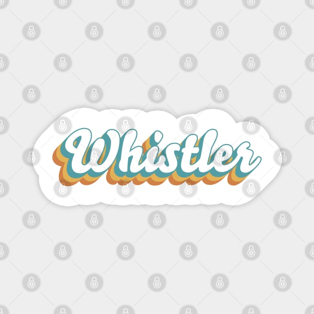 Whistler Canada Mountain Resort Retro Lettering Magnet by KlehmInTime