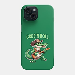 Funny Croc'n Roll Crocodile with Guitar Phone Case