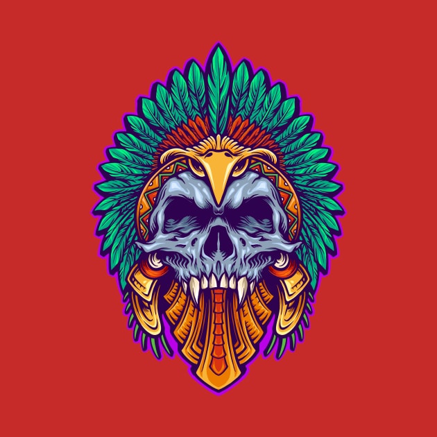 Awesome Aztec Skull by SLAG_Creative