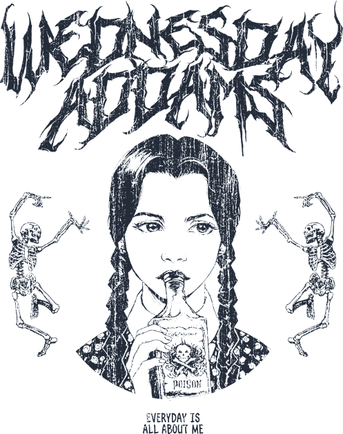 Wednesday Addams Metal Kids T-Shirt by Dayat The Thunder