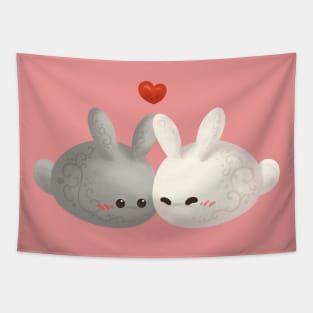 Bunnies Love Story Tapestry