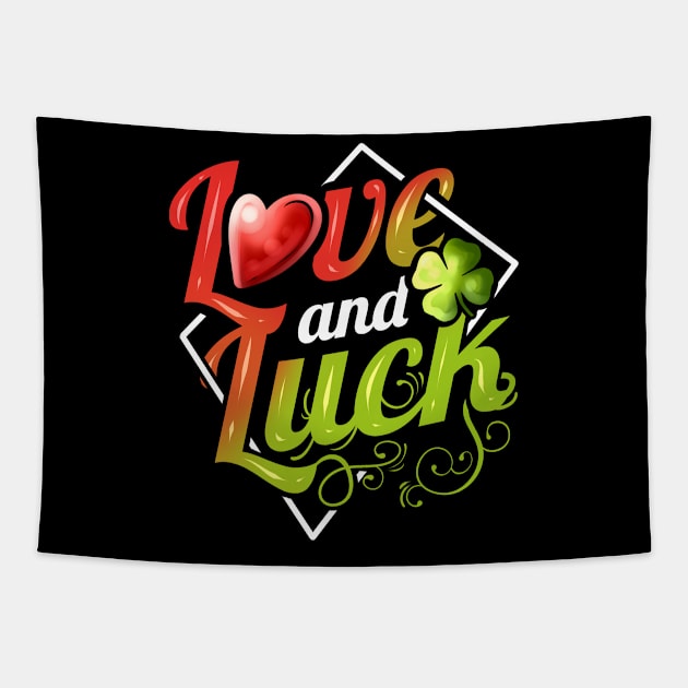 Heart And Shamrock Love And Luck On St Patricks Day Tapestry by SinBle