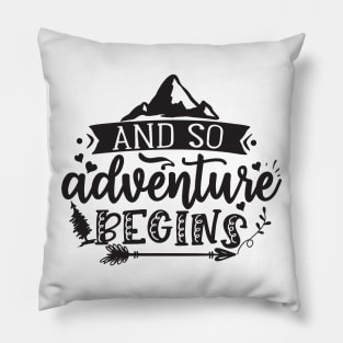 Cute Camping Adventure Pillow