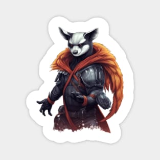 The Fierce Guardian: Raccoon-Fox-Badger Hybrid Hero Magnet