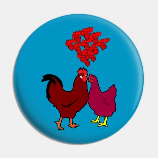 Heart, Hen and Roster Pin