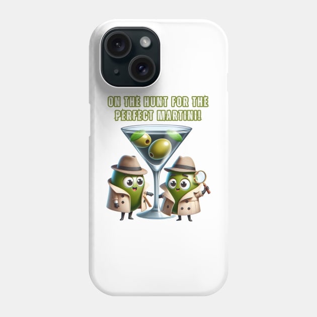 Martini Detective Duo Illustration Phone Case by vk09design