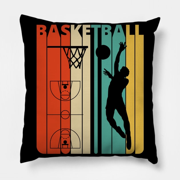 Basketball Silhouette, retro design. Pillow by MadebyTigger