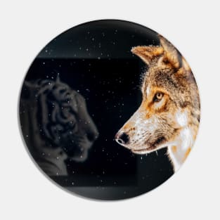 Tiger and Wolf Pin