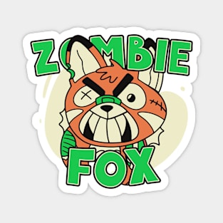 Cute Zombie Fox // Funny Halloween Zombie Animals Magnet