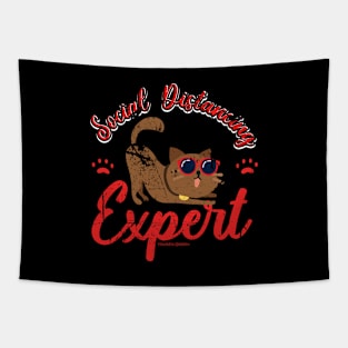 Social Distancing Expert Cat Lover Tapestry