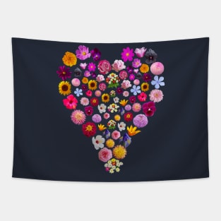 Floral Heart of Flowers Valentines Day Tapestry