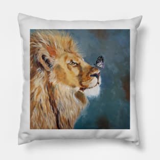 A Butterfly and a Lion Pillow