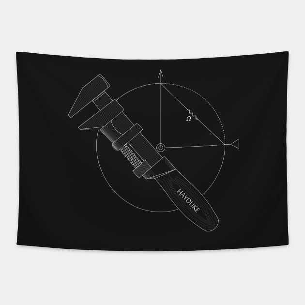 Monkey Wrench Resistance (White Lines) Tapestry by B_C_E